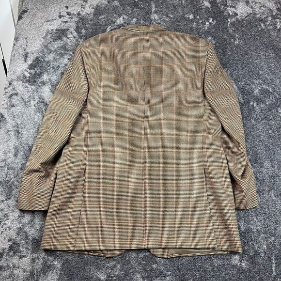 Coppley Ermenegildo Zegna 100% Wool Blazer Men's L/XL Three Button Plaid Brown - Picture 11 of 14